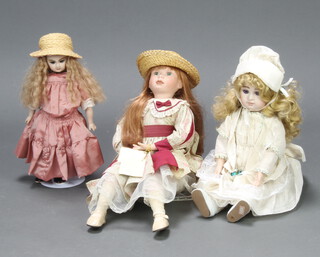 Three porcelain costume dolls 