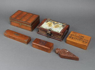 A brass bound box and minor boxes 