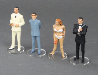 Four painted metal James Bond Corgi Icon Collectable Figures - James Bond, Scaramanga, Dr No and Honey Rider 10cm, boxed  