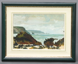 20th Century oils on board, coastal scenes unsigned a pair, 20cm x 28cm 