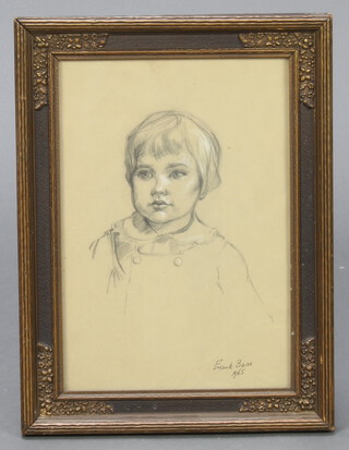 Frank Bass 1965, sketch of a young girl 30cm x 20cm 