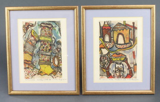 20th Century South African studies, mixed media, inscribed 19cm x 12cm 