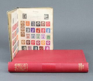 A Royal Mail Standard stamp album containing used world stamps together with A Senator red album of GB stamps 