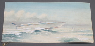 Edwin Meayers 1975, watercolour, signed and dated, "Invader Monte Carlo", unframed 38cm by 79cm