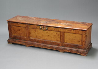 A 19th Century pine ottoman/window seat with fall front, raised on bracket feet 45cm h x 129cm w x 39cm d (some contact marks) 