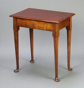 A Georgian style rectangular mahogany side table raised on pat feet 70cm h x 64cm w x 43cm d  