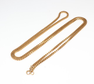 An 18ct yellow gold box link necklace 26 grams, 73cm 
