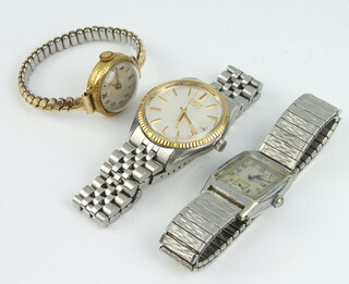 A 1930's chrome cased wristwatch and 2 others 