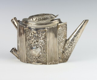 The body of a George III silver tea pot London 1796, 412 grams gross (no handle or finial) 