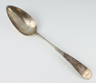 A 19th Century Georgian Scottish provincial table spoon stamped RK,  Robert Keay Perth (1766-1839), inscribed R13, 23cm, 68 grams 