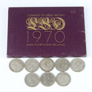 A 1970 coinage of Great Britain presentation pack 8 pre 1947 half crowns 