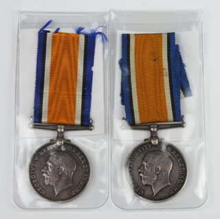 Two First World War British War medals to F.12861A.F. Harper.L.M.R.N.A.Ness and 23068 Pte.A.Payne.R.Suss.R 