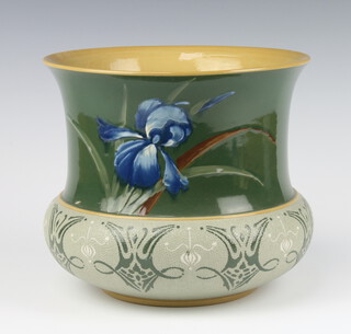 A Langley jardiniere decorated with iris 20cm 