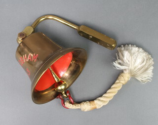 HMS Cobham, a brass ships bell marked 1953, removed from The Ham Class inshore minesweeper launch 14cm h x 18cm diam. 