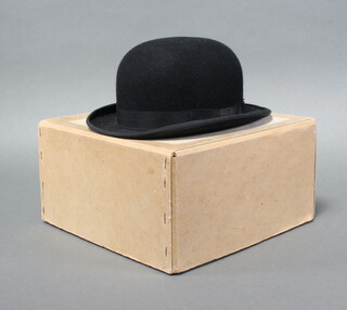 Bates of Jermyn Street, a gentleman's lightweight top hat, size 7 1/4 together with a Herbert Johnson hat box 