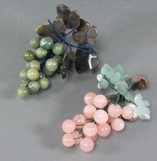 Two bunches of hardstone grapes 23cm x 12cm 