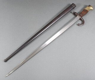 A 19th Century French chassepot bayonet dated 1876 complete with scabbard 