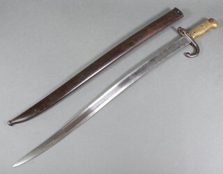 A French chassepot bayonet dated 1874 complete with scabbard 