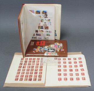 265 Victorian penny reds and an album of GB mint and used stamps including a 1924 Empire Exhibition first day cover and a stock book of used GB stamps 