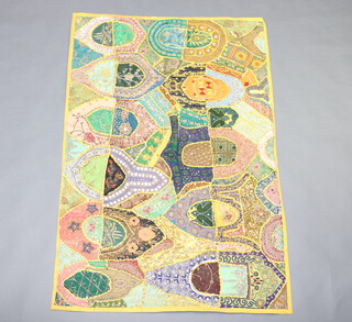 An Indian patchwork wall hanging 144cm x 98cm 