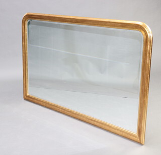 A 20th Century, Victorian style, D shaped bevelled plate over mantel mirror contained in a decorative gilt frame 98cm x 109cm   