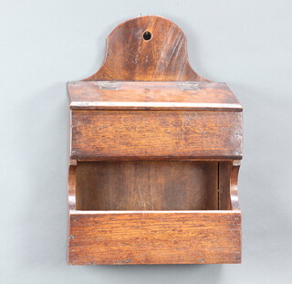 An 18th Century style rectangular elm candle box 47cm h x 32cm w x 14cm d 