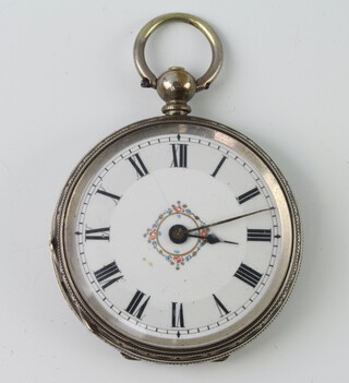 A Continental 800 standard lady's fob watch with enamelled dial contained in a 40mm case 
