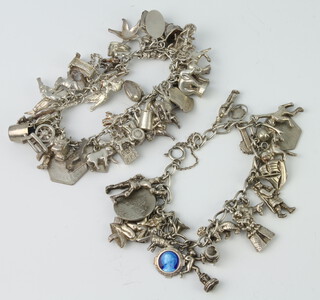A silver charm bracelet, 1 other, 167 grams 