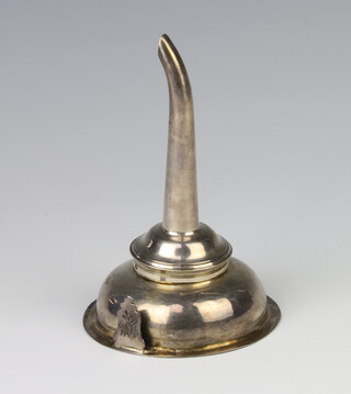 A George III silver wine funnel of simple form, maker Thomas Satchwell, London 1785, 74 grams 