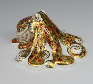 A Royal Crown Derby Signature limited edition paperweight no.82/2500 Octopus 2004 with gold stopper 