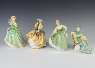Four Royal Doulton figures - Top O' The Hill new colourway ICC offer 1988, Ascot HN2356, Elizabeth HN2946 and Fair Lady HN2193 