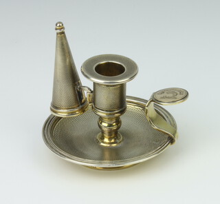 A William IV silver miniature chamber stick with engine turned decoration London 1836, maker TD 100 grams 