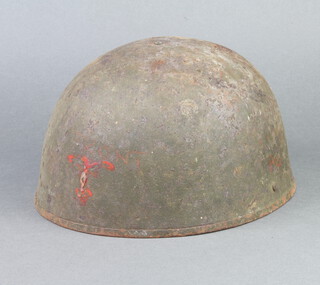 A Second World War steel helmet complete with liner 