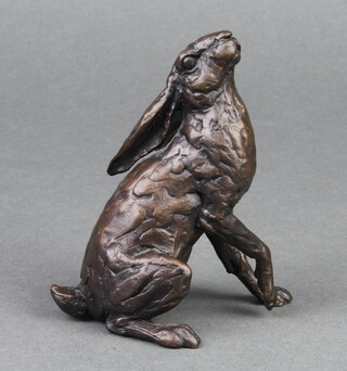 In the manner of Richard Cooper & Co., a limited edition bronze figure of a seated hare marked IF 115/150 10cm x 8cm x 6cm 