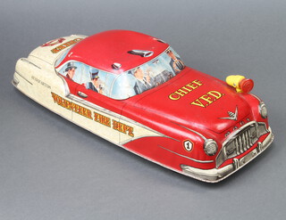 A Marx Japanese tinplate model car - Chief Volunteer Fire Department 15cm x 53cm x 19cm 
