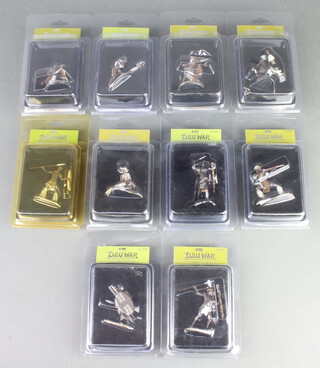 10 Britains Zulu War metal figures in blister packs, all Zulu Warriors comprising nos  20053, 20066, 20067, 20068, 20076, 20090, 20091, 20092 20093 and 20098