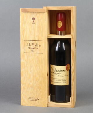 A 70cl bottle of J. de Malliac Armagnac anne 1970, 40% vol. contained in a wooden presentation box 