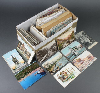 A collection of various postcards, 3 stamped envelopes and Continental stamped envelopes 