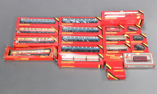 A Triang Hornby Dublo gauge carriage, boxed (box damaged), together with 7 various Hornby Dublo gauge carriages boxed and a collection of rolling stock 