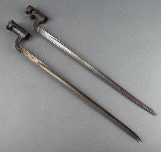 A socket bayonet the blade marked Heigrington EX together with 1 other marked GH 