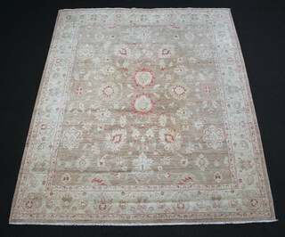 A Caucasian style white ground floral patterned rug with 301cm x 244cm 
