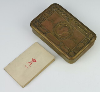 A Christmas 1914 tin with Christmas card 