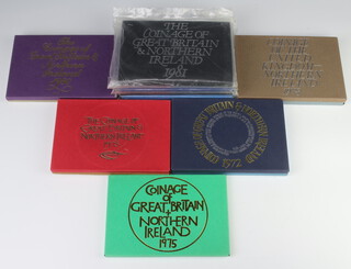 Ten coinage of Great Britain packs 1972 to 1981, proof coinage Jersey 1980 and 1981 and proof coinage of Guernsey 1979 and 1981  