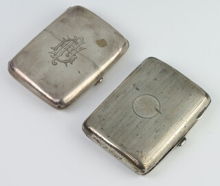 A silver engine turned cigarette case Chester 1919, 1 other 126gms gross 