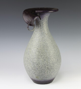 A Studio Ceramic vase with ring handle 41cm 