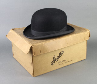 A gentleman's Scots black bowler hat size 7 1/4 