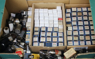 A collection of Mallard valves boxed and a collection of unboxed valves, all contained in a fruit box 