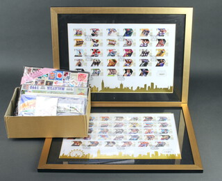 Two limited edition sets of 29 2012 Olympic first class stamps nos. 1389 of 1950 and no.260 or 4500, framed, together with a small collection of GB presentation stamps and first day covers 