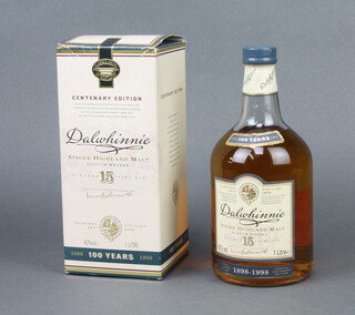 A 1 litre bottle of Dalwhinnie 15 year old malt whisky 43% vol., special centenary edition 1898-1998, boxed 