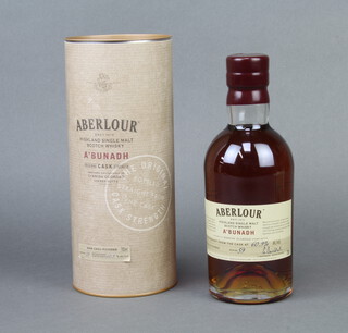 A 700ml bottle of Aberlour A'bunadh Highland single malt whisky 60.9% vol., bottled straight from the cask, batch no.59, boxed